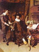 Thomas Constantijn Huygens and his Clerk Sweden oil painting artist